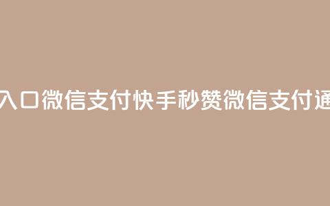 快手秒赞入口微信支付(快手秒赞微信支付通道) 第1张 快手秒赞入口微信支付(快手秒赞微信支付通道) 第1张