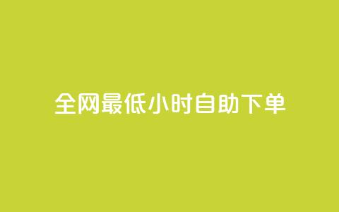 全网最低24小时自助下单 - 优质服务！24小时内快速自助下单全网最低价！~  第1张