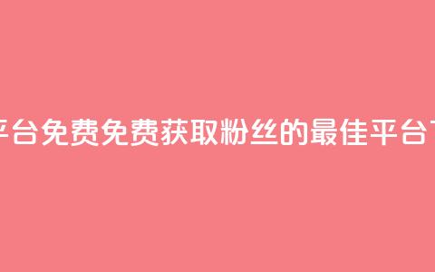 dy粉丝平台免费(“免费获取dy粉丝的最佳平台”)  第1张
