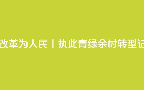 改革为人民丨执此“青绿	” 余村转型记  第1张