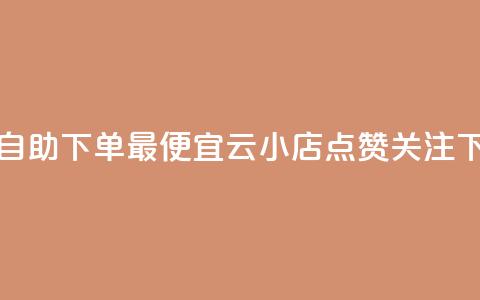 全网自助下单最便宜云小店 - 点赞关注app  第1张
