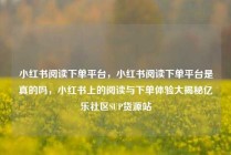小红书阅读下单平台，小红书阅读下单平台是真的吗，小红书上的阅读与下单体验大揭秘亿乐社区SUP货源站