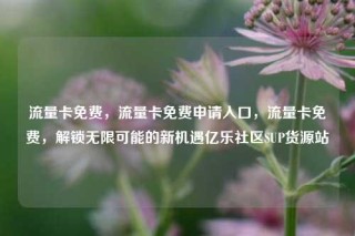 流量卡免费，流量卡免费申请入口，流量卡免费，解锁无限可能的新机遇亿乐社区SUP货源站