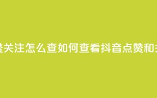 抖音点赞关注怎么查(如何查看抖音点赞和关注数量)