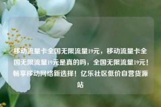 移动流量卡全国无限流量19元，移动流量卡全国无限流量19元是真的吗，全国无限流量19元！畅享移动网络新选择！亿乐社区低价自营货源站
