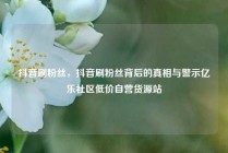 抖音刷粉丝，抖音刷粉丝背后的真相与警示亿乐社区低价自营货源站