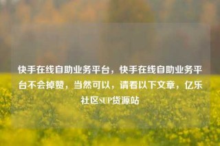 快手在线自助业务平台，快手在线自助业务平台不会掉赞，当然可以，请看以下文章，亿乐社区SUP货源站