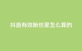 抖音有效粉丝是怎么算的 - 抖音有效粉丝如何计算及其影响因素解析!