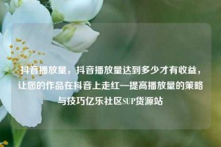抖音播放量，抖音播放量达到多少才有收益，让您的作品在抖音上走红—提高播放量的策略与技巧亿乐社区SUP货源站