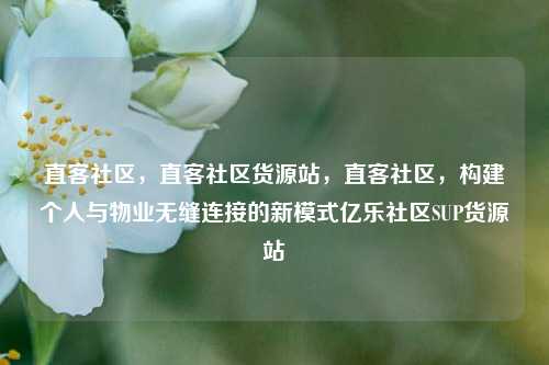 直客社区，直客社区货源站，直客社区，构建个人与物业无缝连接的新模式亿乐社区SUP货源站  第1张